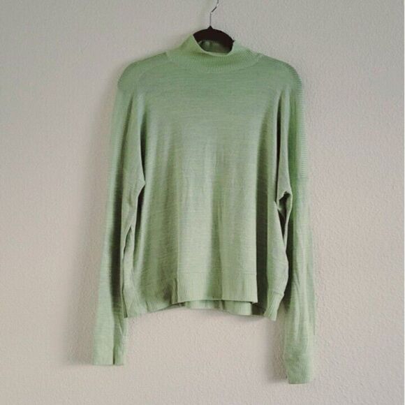 Rag & Bone Lime Green Knit Long Sleeve Mockneck Pullover Sweater Women Size S - Picture 1 of 8